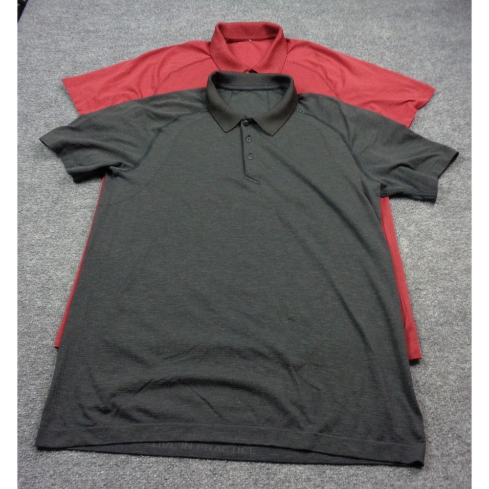 Lululemon Shirt Bundle Mens Large Metal Vent Tech Polo Lot of 2 Athletic Casual